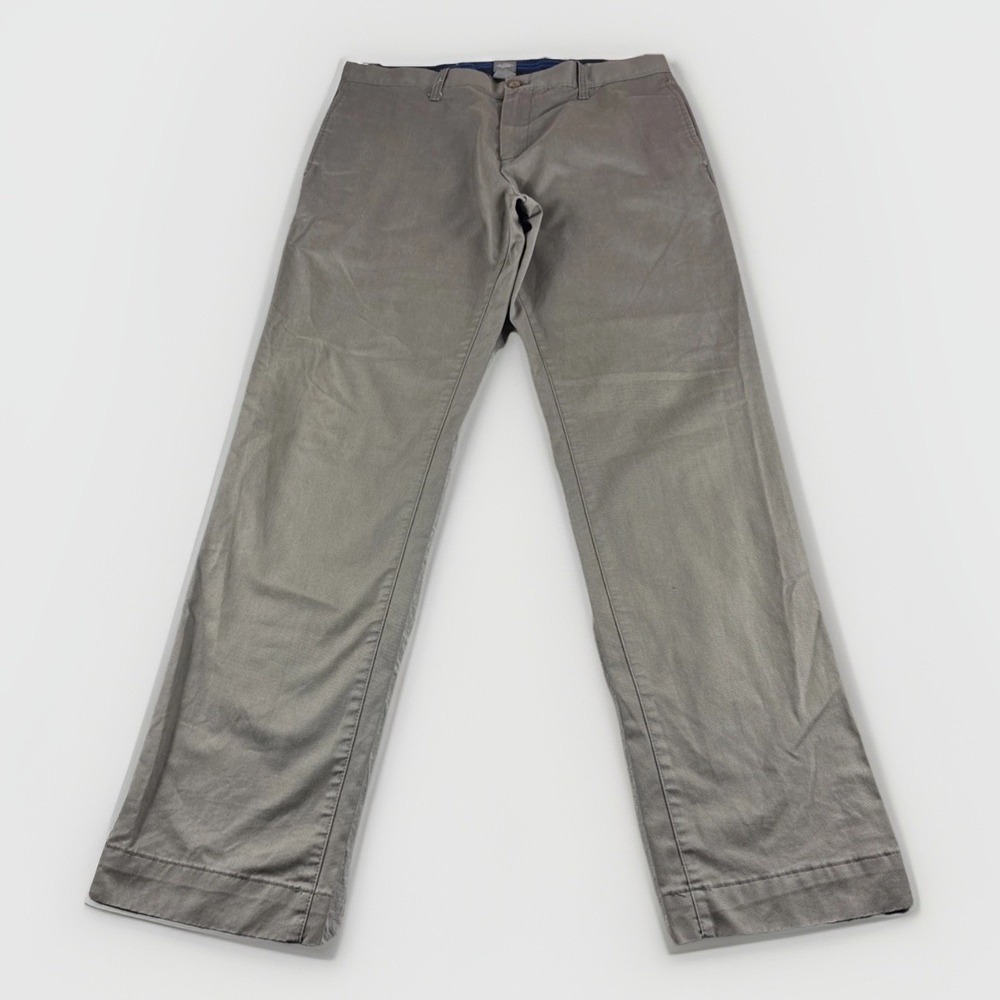 Gap Khakis Classic Straight Fit Pants Men 34x34 Gray Preppy Casual Slacks Chinos